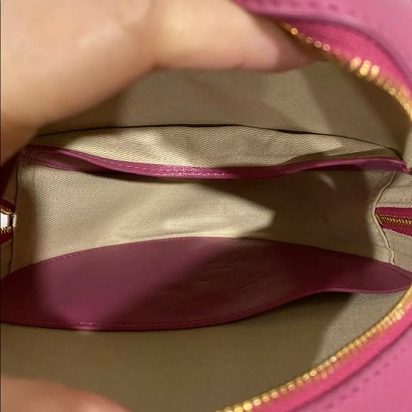 Tara Zadeh Azar Leather Clutch Fuchsia Retail $570 Made In Spain - Picture 11 of 11